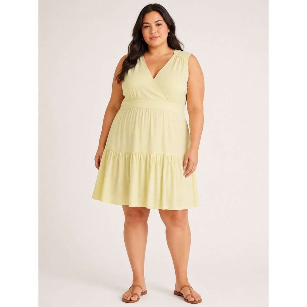 Soft Surroundings Women Dress Plus 2X Sleeveless Tiered Midi Resort Beach Summer